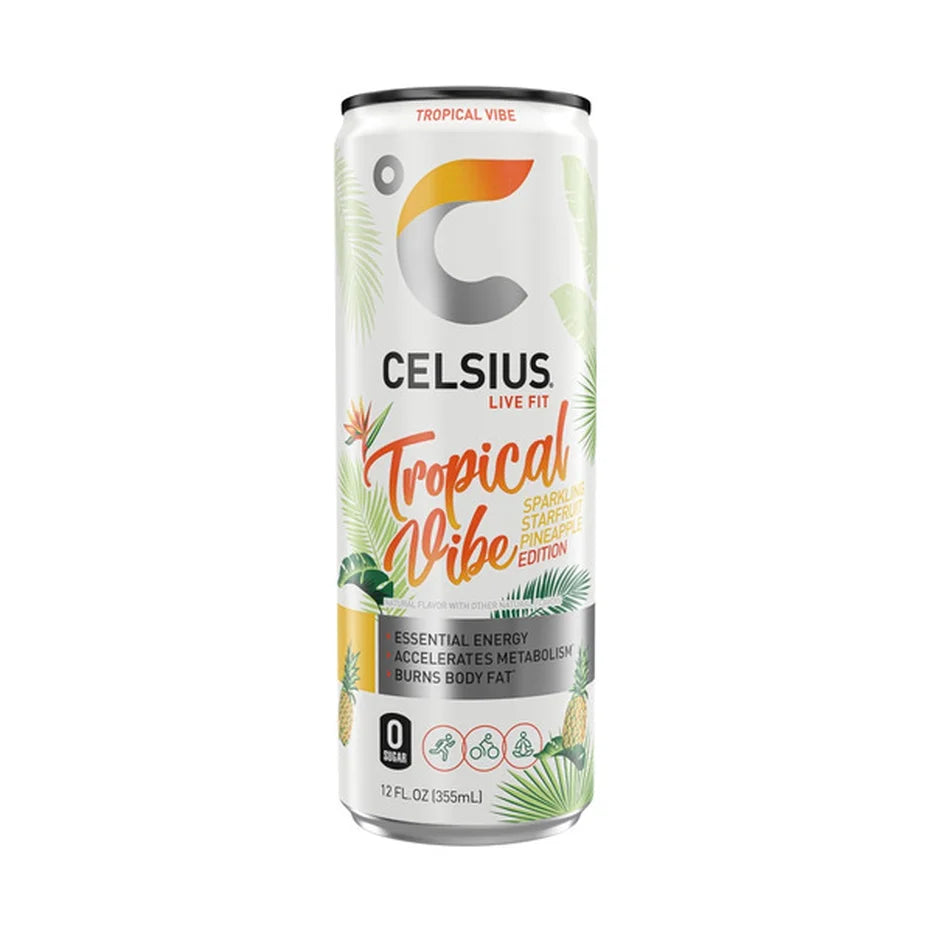 Celsius TROPICAL VIBE Sparkling Starfruit Pineapple Edition Energy Drink