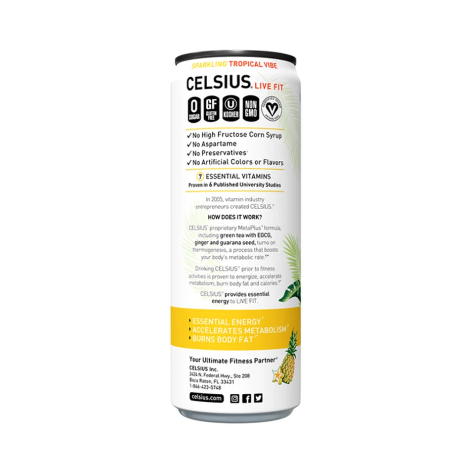 Celsius TROPICAL VIBE Sparkling Starfruit Pineapple Edition Energy Drink