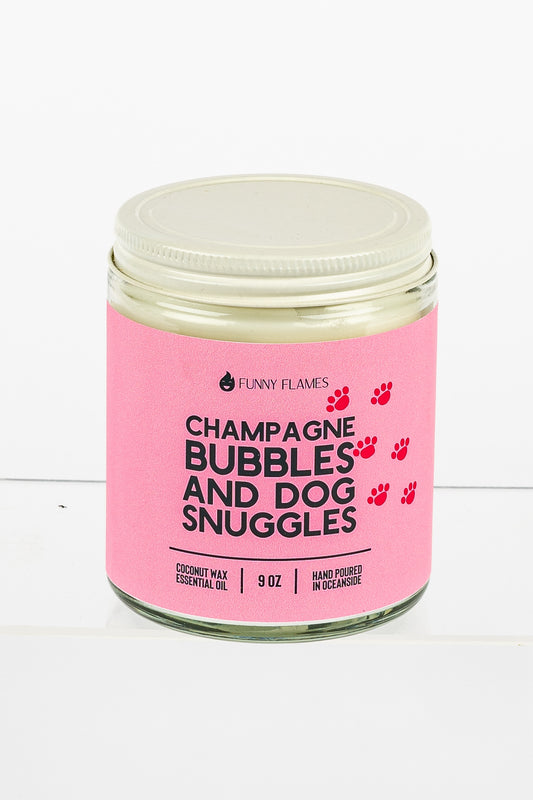 Champagne Bubbles, And Dog Snuggles Candle