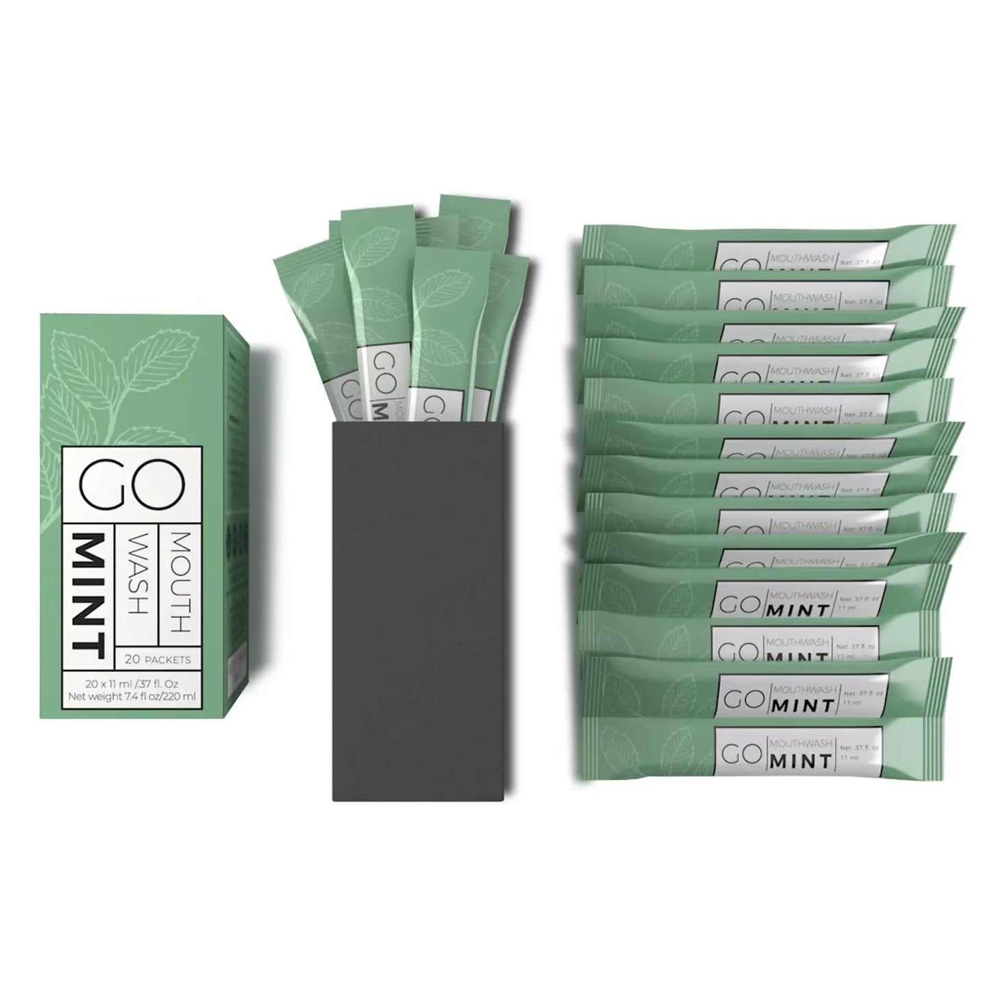 GO Portable Travel Mouthwash ( 1 Box - 20 Packets)