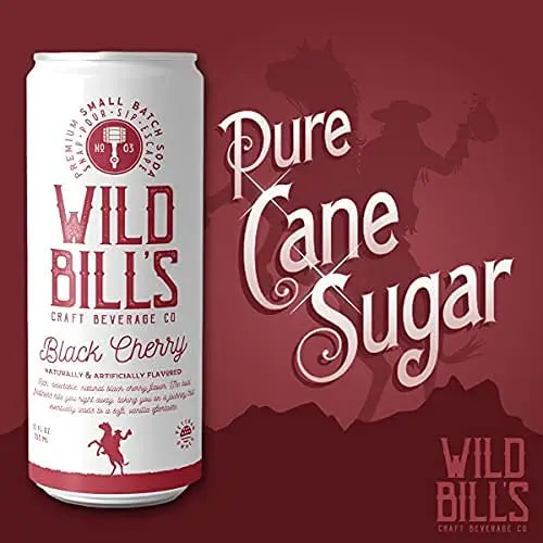 Wild Bill's Black Cherry - Premium Cane Sugar Soda