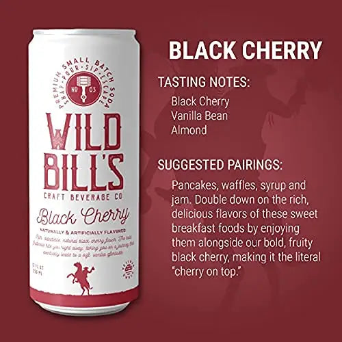 Wild Bill's Black Cherry - Premium Cane Sugar Soda