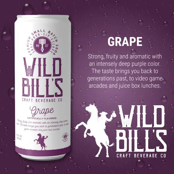 Wild Bill's Grape - Premium Cane Sugar Soda