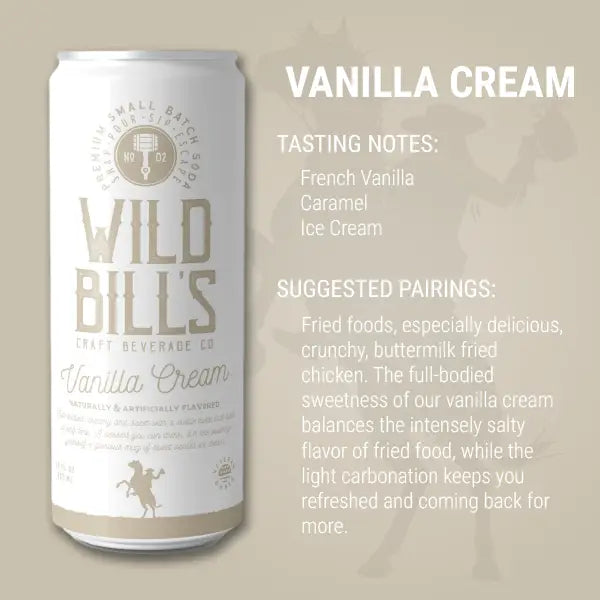 Wild Bill's Vanilla Cream - Premium Cane Sugar Soda